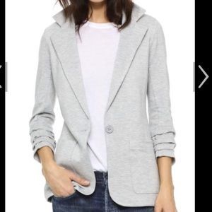 Bailey 44 Women's Gray Ruched Sleeve Knit Blazer